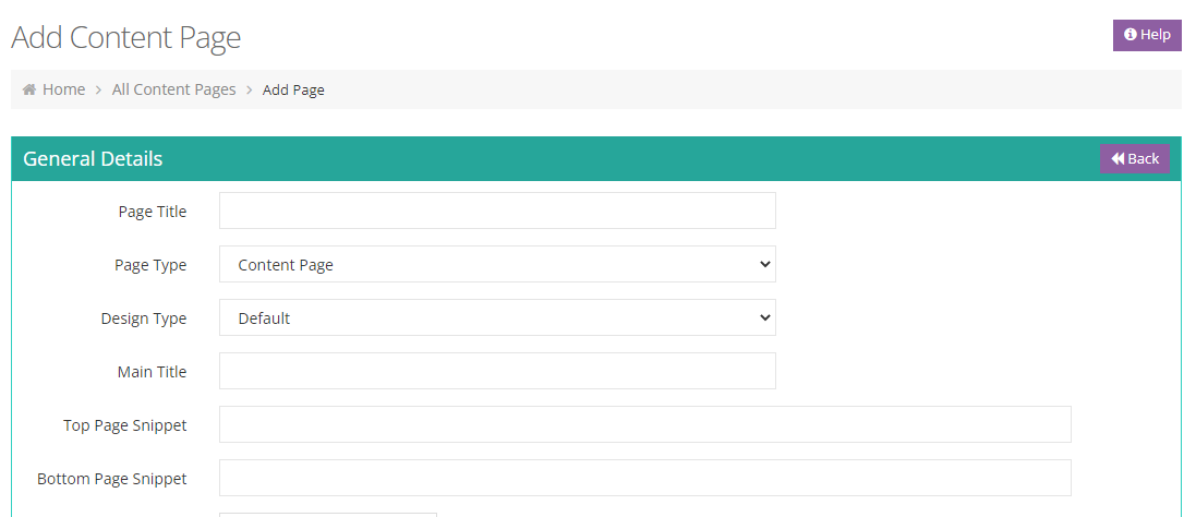 add new content page add new content page
