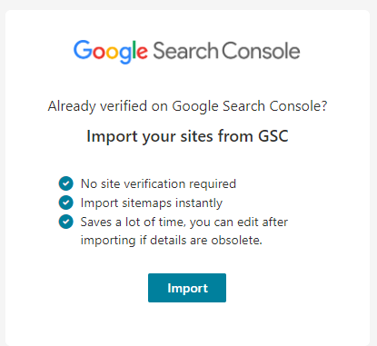 bing connect GSC