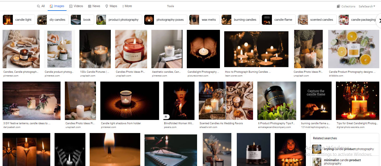 candle business photography