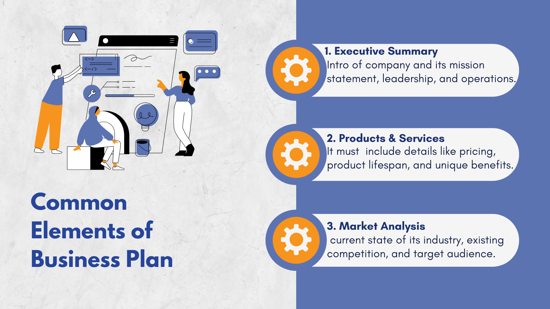 Common Elements of Business Plan Common Elements of Business Plan